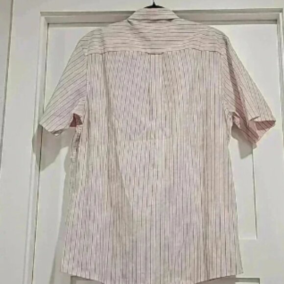 Saddlebred Easy Care Orange/blue short sleeve button Down - Picture 3 of 7